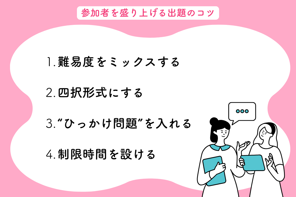 社内イベントが盛り上がるクイズ問題 70選_盛り上げる出題のコツ